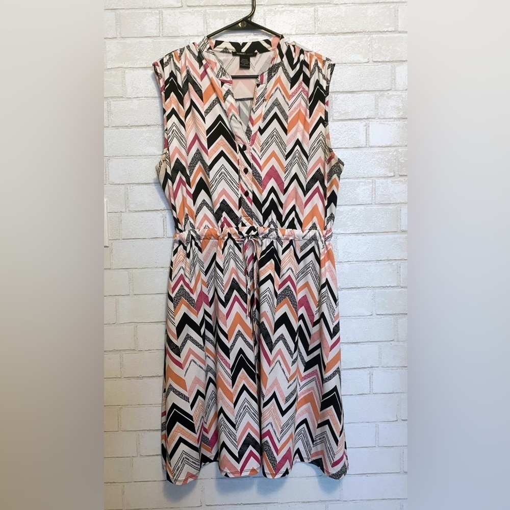 Robert Louis Dress Women's M Sleeveless Stretch Front Tie Pullover